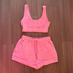Zara Terry cloth pink matching set. Top and shorts are both size M